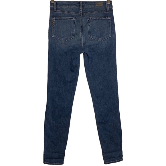 Paige Hoxton Ankle High Rise Cropped Medium Blue Wash Jeans Stretch 27 - Picture 2 of 16